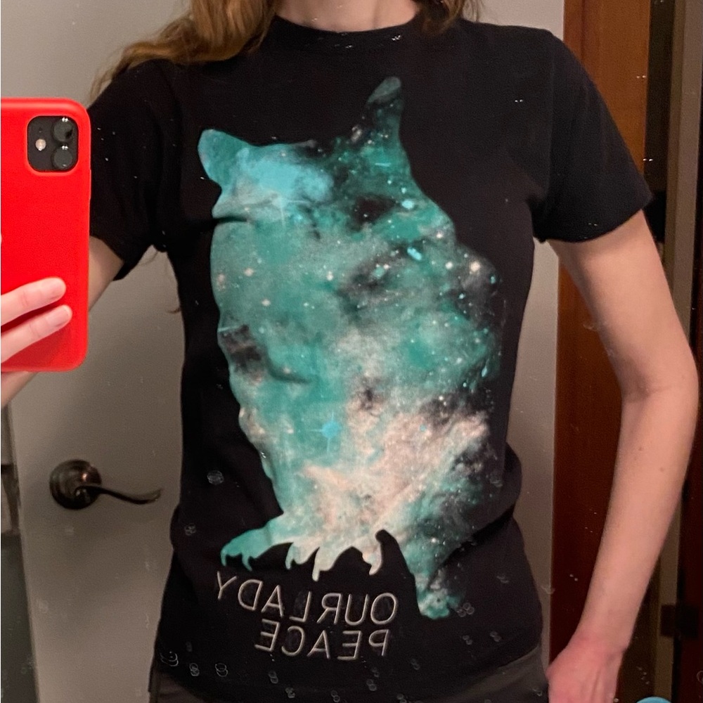 Black Our Lady Peace band T-Shirt with Galaxy Design XS